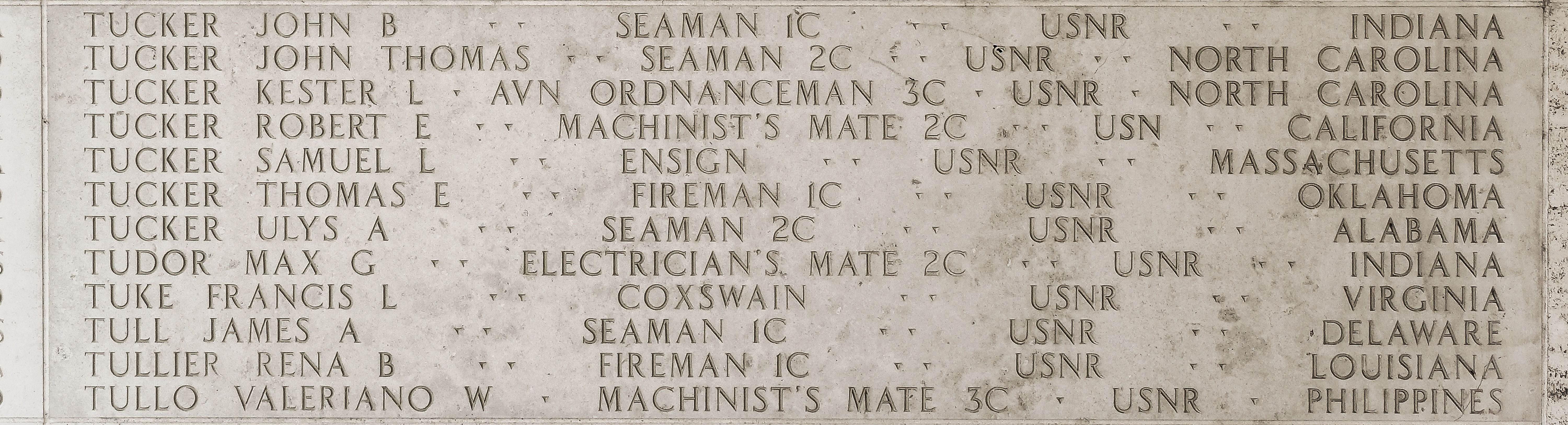 Thomas E. Tucker, Fireman First Class